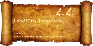 Labáth Leontina névjegykártya